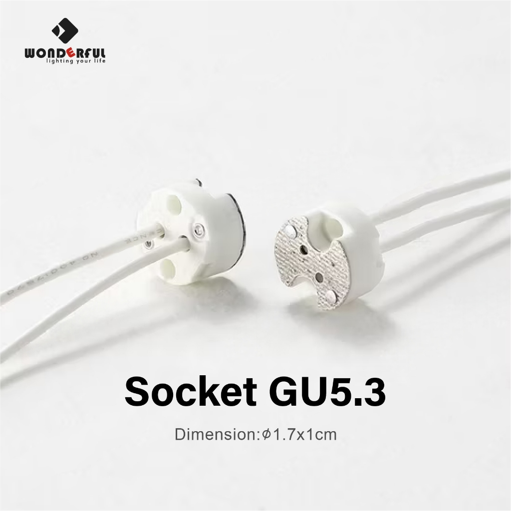 ขั้วหลอดไฟ GU5.3/GU10 ขั้วยูวี ทนความร้อน สีขาว สำหรับหลอดฮาโลเจน LED โคมดาวน์ไลท์ ติดตั้งง่าย