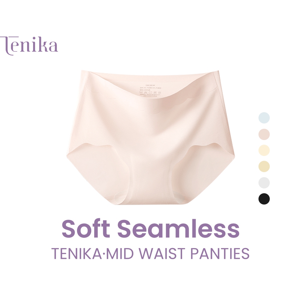 TENIKA กางเกงในผู้หญิง Mid-Waist  Ice Silk Panties  สบายตัว ผ้าเรียบนุ่มลื่น KNI