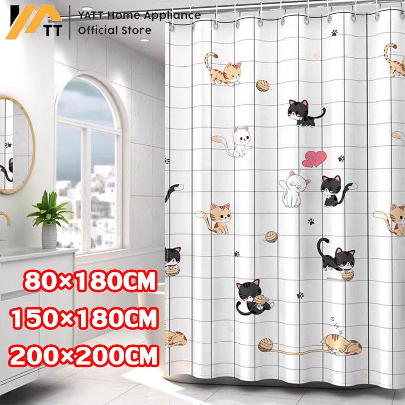 ✨พร้อมส่ง✨ม่านห้องน้ำ ขนาด200*200cm กันน้ำ กันเชื้อรา ม่านพลาสติก PEVA ม่านกั้นห้อง shower curtain เนื้อหนา
