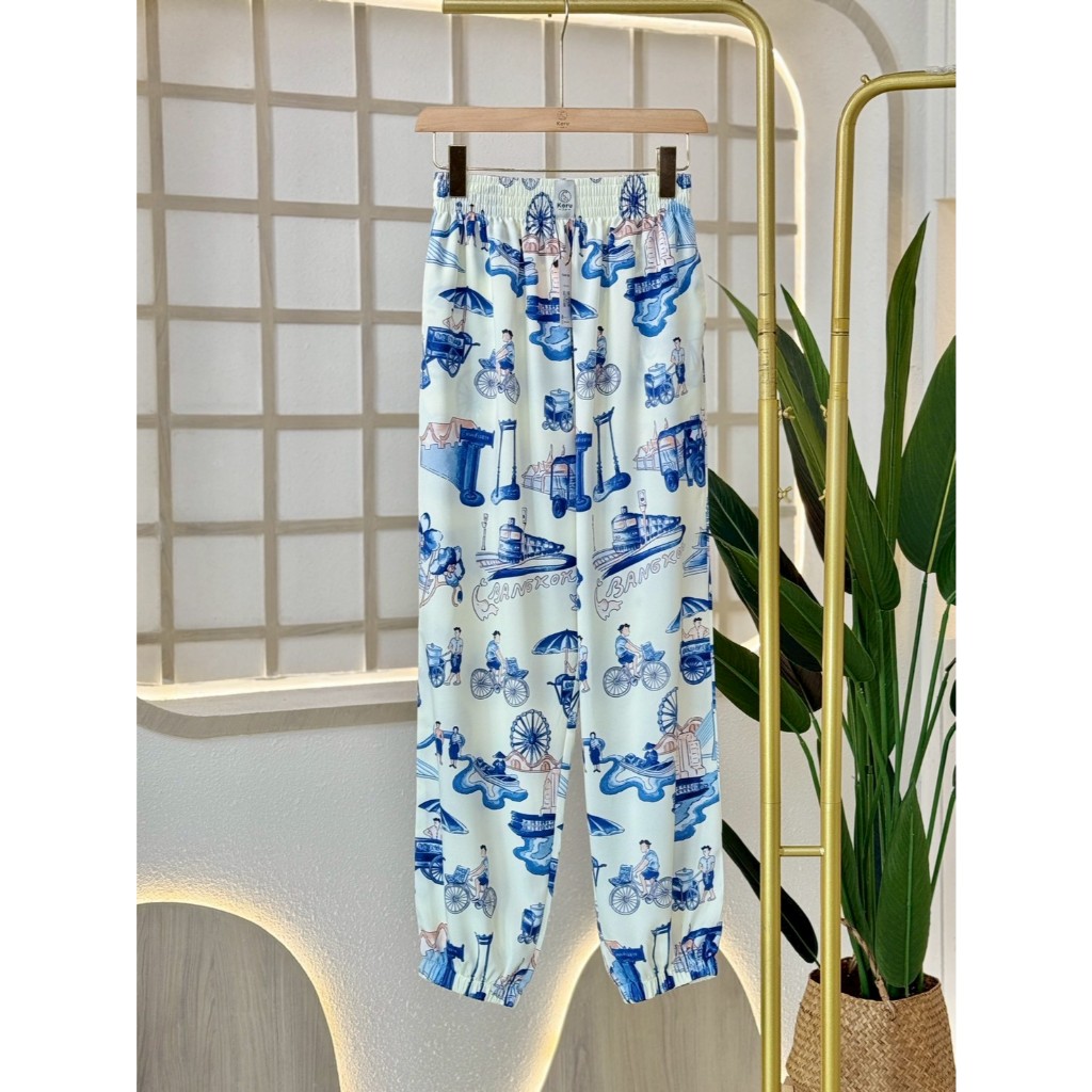 KORU กางเกงขาจั้ม ลายลายบางกอก