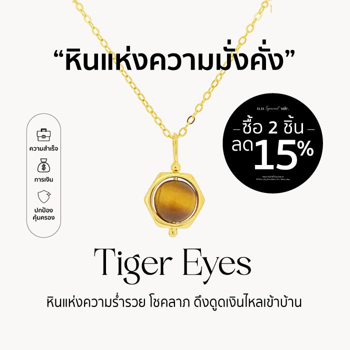 Treasure &Treasures | สร้อยเงินแท้หิน Tiger eye - ไทเกอร์อาย หินแห่งความมั่งคั่ง ดึงดูดโชคลาภ
