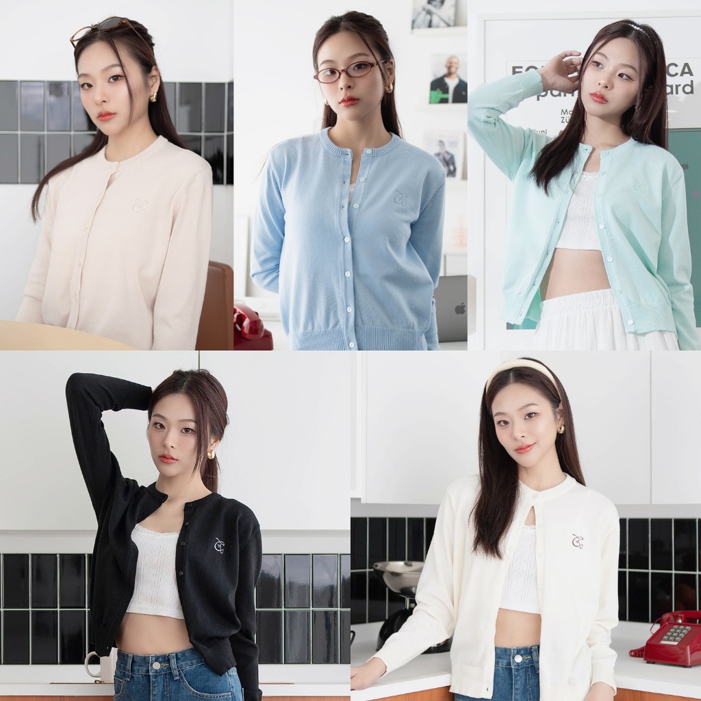Celune Sol Cardi | (นุ่มกว่าเดิม) คาร์ดิแกนผู้หญิงไหมพรม นุ่ม ใส่สบาย โทนสว่าง มินิมอล แมทช์ง่าย