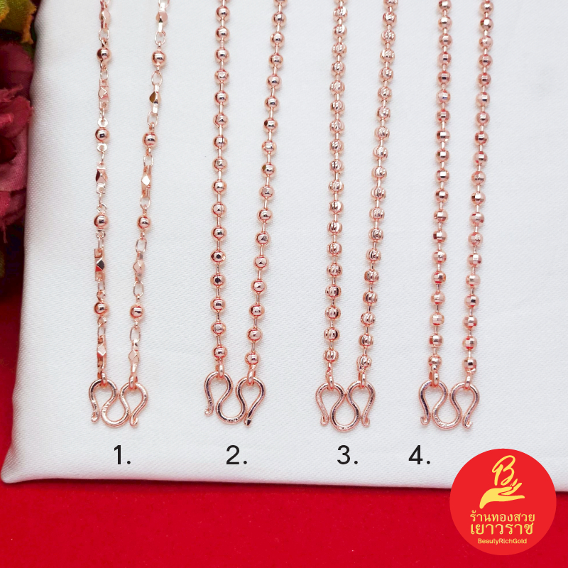 สร้อยคอนาก คละเเบบ เทียบเท่าน้ำหนัก 1บาท ความยาว 24 นิ้ว ชุบนาก สีโรสโกลด์ พิ้งโกลด์ แฟชั่น ดีไซส์สวย พร้อมส่ง