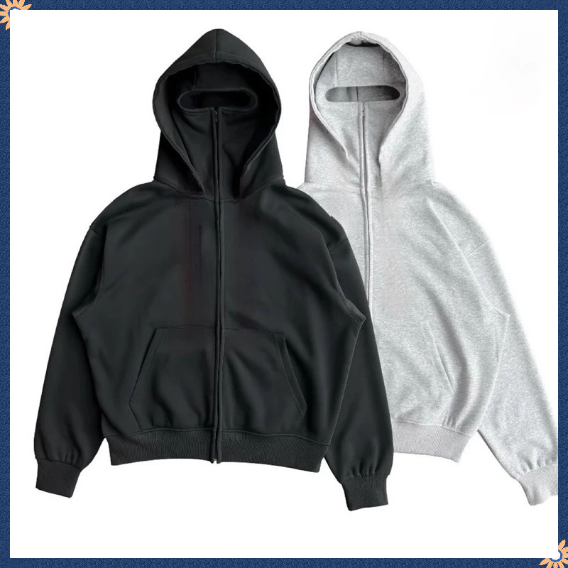 🔥COD🔥เสื้อฮู้ดนินจาHoodie with 2 Balaclava Face Covers, Unisex Hoodie in Non-Ruffled กันหนาวและป้องกันแสงแดด เสื้อฮู้ด - รูปที่ 7