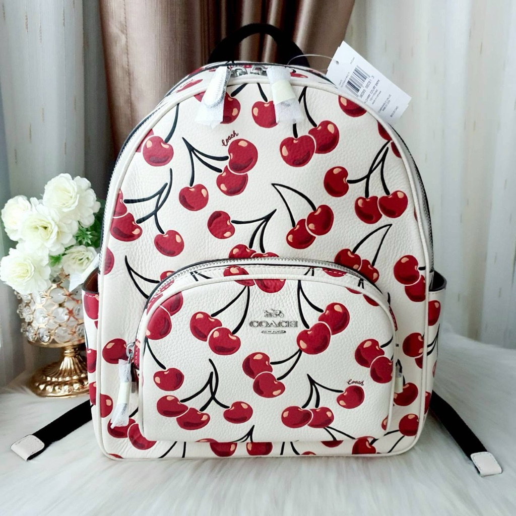 COACH CAA72 COURT BACKPACK WITH CHERRY