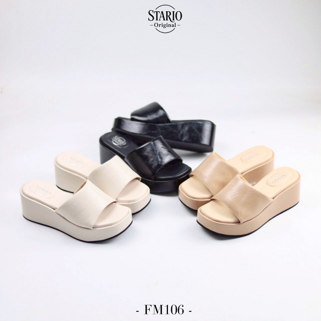 Stario Shoes ~FM106 สูง2.5นิ้ว เท้าอวบ+1❗️รองเท้าสุขภาพผู้หญิง วัสดุพรีเมียม นุ่ม เบา ใส่แล้วสบายทั้