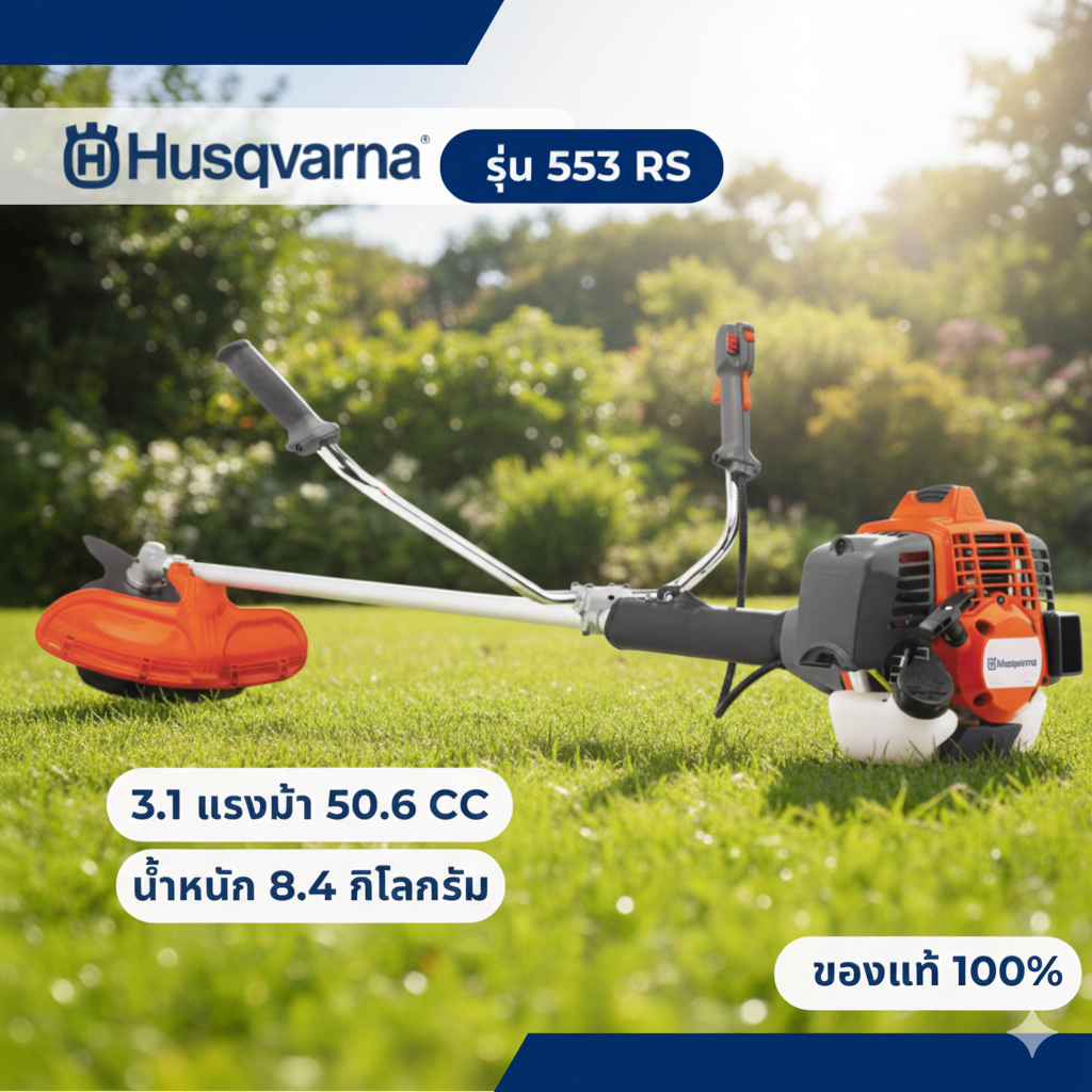 เครื่องตัดหญ้า Husqvarna 553 RS เครื่องยนต์ 2จังหวะ 3.1แรงม้า (พร้อมส่ง)