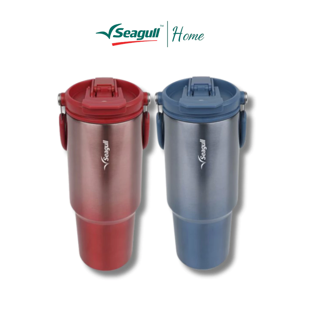 Seagull แก้วน้ำสุญญากาศ เรดดี้ ทูโก 0.9 ลิตร เก็บความร้อน เก็บเย็นได้นาน มี 2 สี (สีน้ำเงิน / สีแดง)