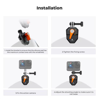 K&F Windshield Mount Clamp Motorcycle Action Camera ที่ยึดกระจกหน้ารถกับกล้อง (KF31.169V1)