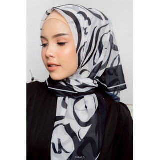 Silk Chiffon Hijab ฮิญาบพิมพ์ลายเนื้อผ้าไหมชีฟอง by SMAYA