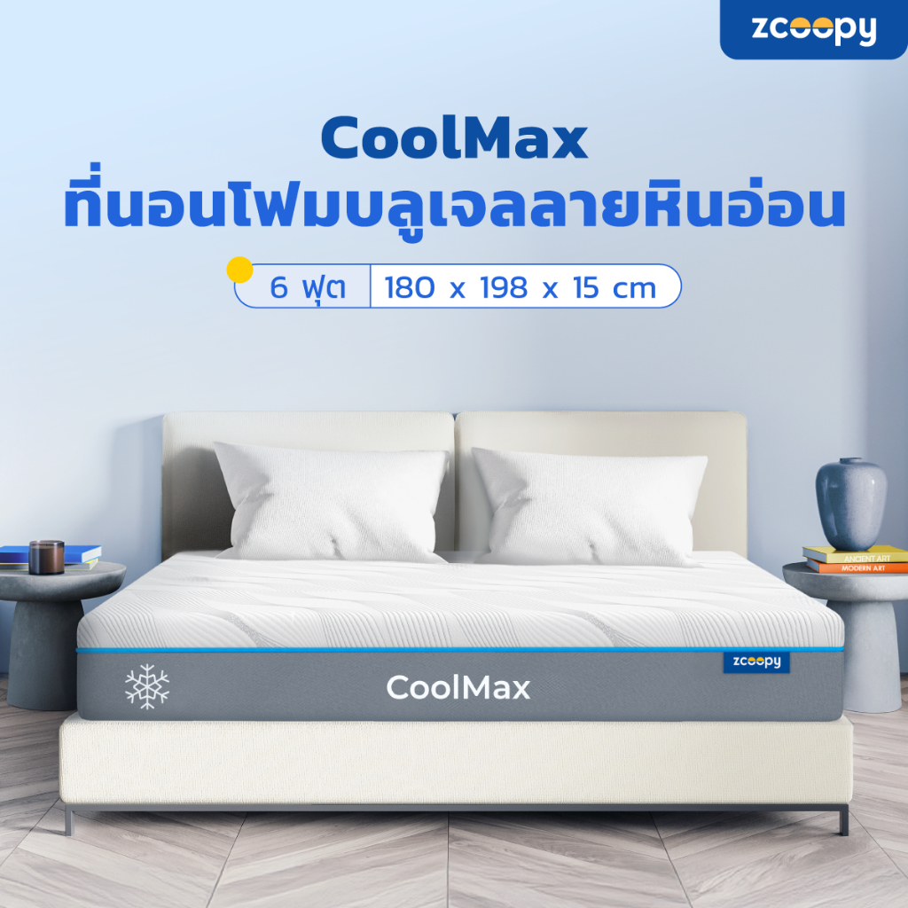 Zcoopy ที่นอน สัมผัสนุ่ม ไม่สะสมความร้อน จัดส่งในกล่อง น้ำหนักเบา ราคาประหยัด ส่งฟรี รุ่น Coolmax 6 