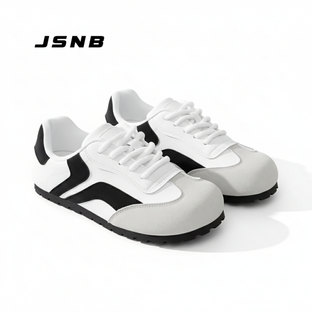 JSNB ส่งฟรี รองเท้าผ้าใบแฟชั่นแนวสตรีท Unisex ไซส์ใหญ่ 36-45 รองเท้าหนังกลับ พื้นกันลื่น นุ่ม เบา ระบายอากาศดี [LND333]