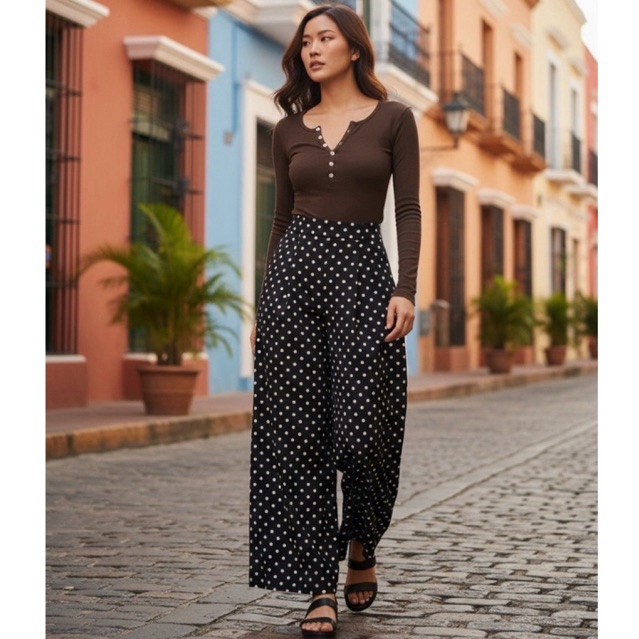 Gang_jeans(Mo) กางเกงบอลลูน ผ้าลินินเกาหลีอัดกาว ทรงสวย รูดจั้มขาได้ - รูปที่ 5