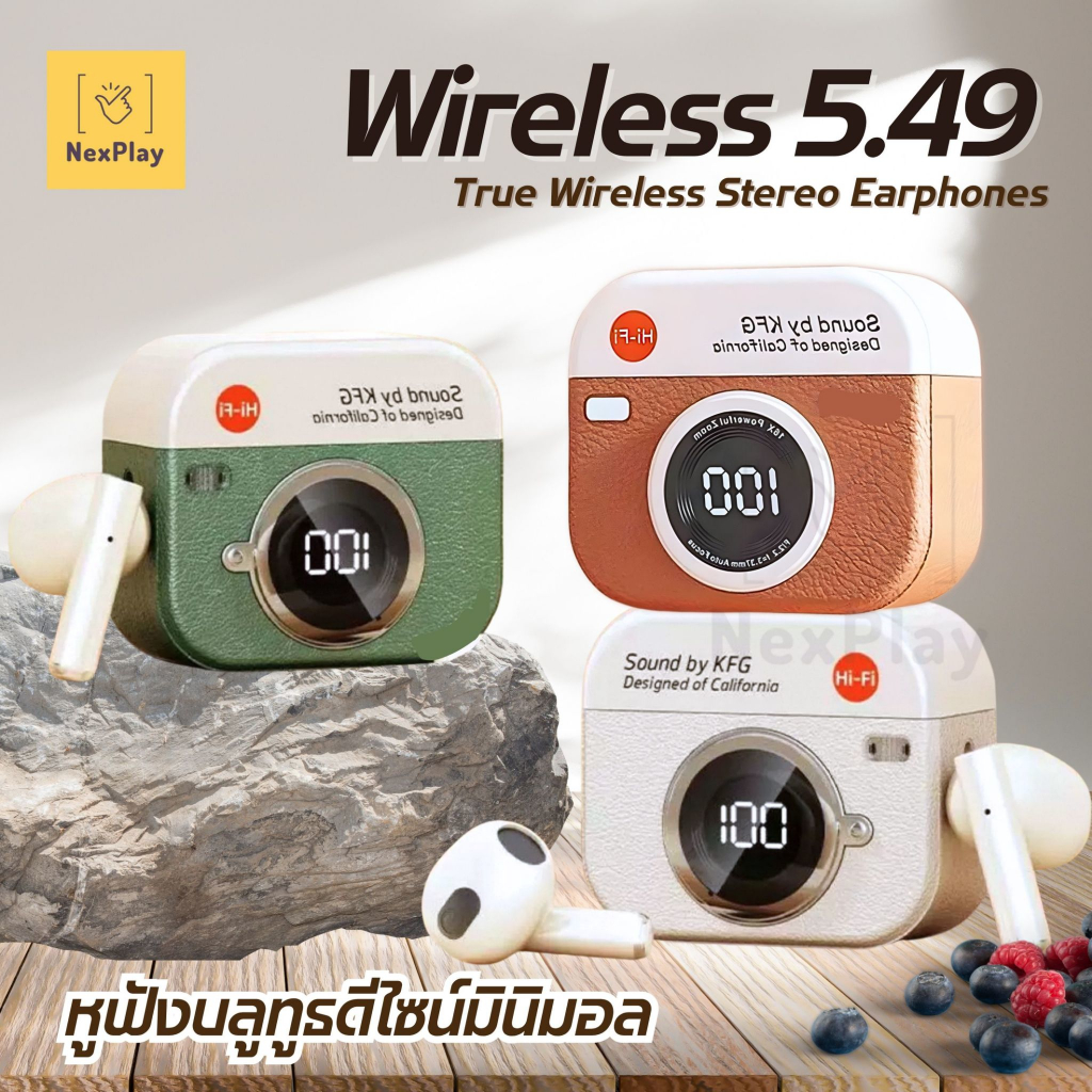 หูฟังบลูทูธ รุ่นQ86 v5.4 HIFI หูฟังตัดเสียงรบกวน สไตล์เรโทร มีองค์ประกอบกล้อง แบตเตอรี่ยาวนาน สำหรับโทรศัพท์ทุกประเภท