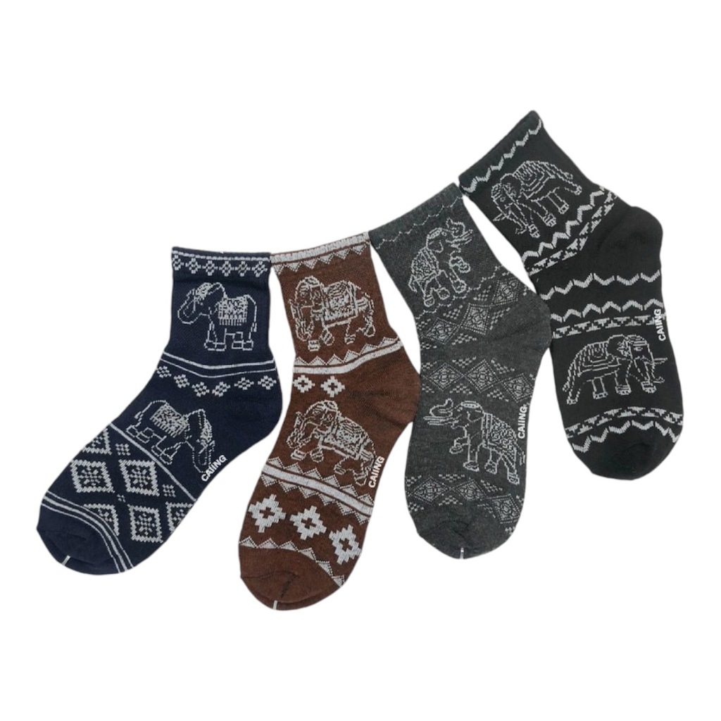 ถุงเท้า ลายช้าง ยกแพ็ค 12 คู่ คละลาย มีแบบ 4 คู่ให้เลือก ใส่ได้ทุกโอกาส🔥ส่งจากไทย - รูปที่ 6