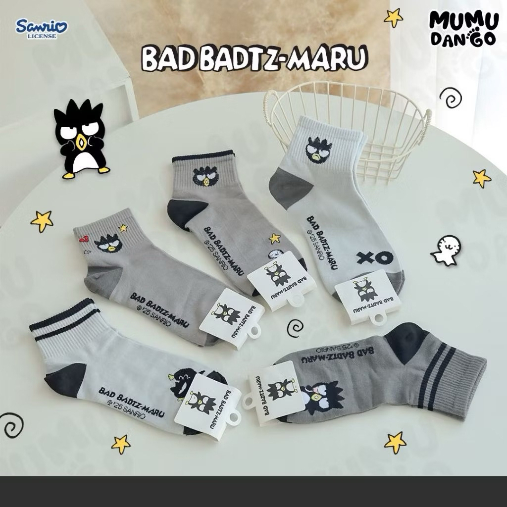 (พร้อมส่ง!) MUMU DANGO - ถุงเท้าข้อยาว BAD BADTZ-MARU ลิขสิทธิ์แท้ (แพ็ค 5 คู่)