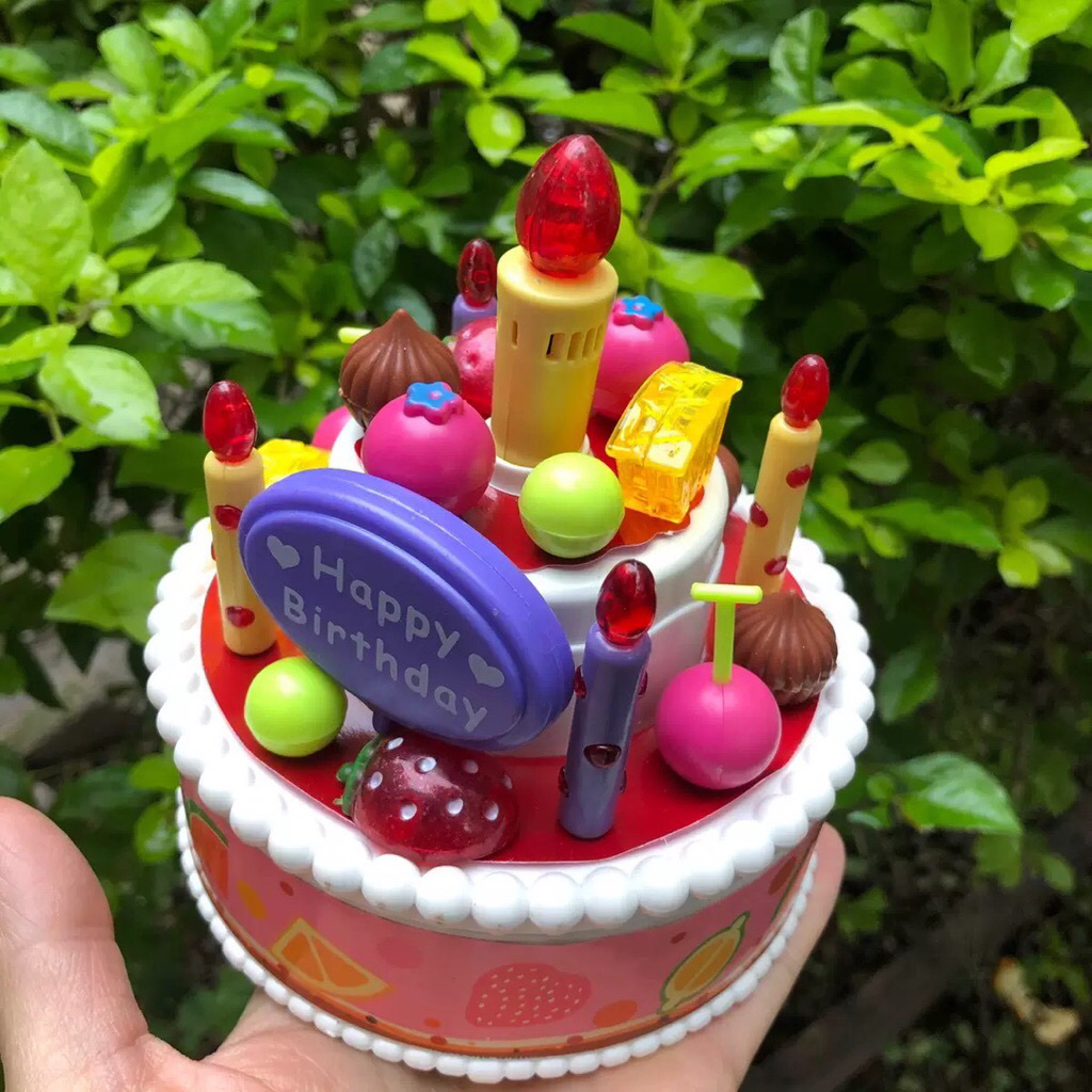 ของเล่นเค้กวันเกิด DIYถอดหน้าเค็กได้มีเสียงเพลง Happy birthday  #588-1