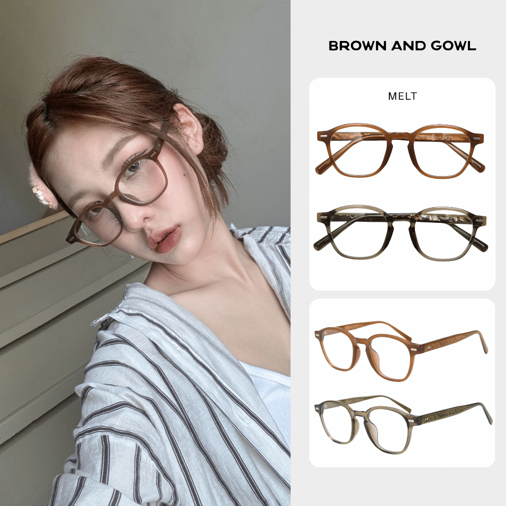 แว่นกรองแสง UV410 รุ่น Melt เลนส์สีฟ้า Blue Light Glasses แถมกล่อง+ผ้า พร้อมส่ง(ตัดเลนส์รอ 4-6 วัน)