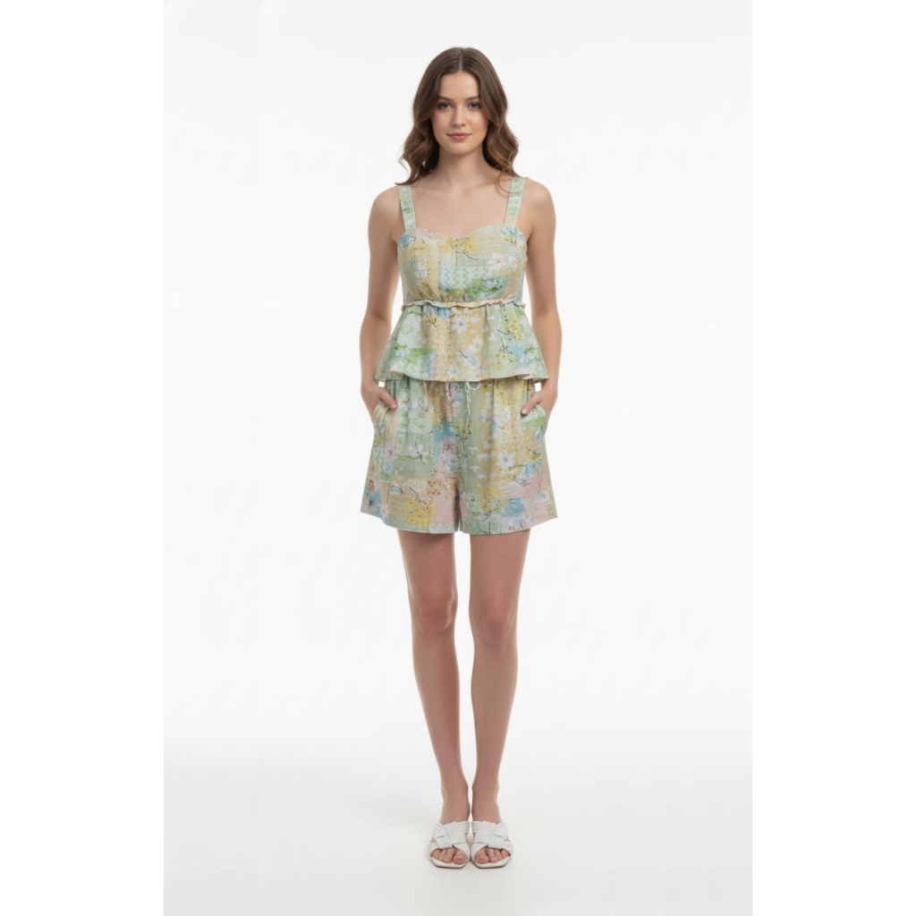 TANGO TANGERINE - TALEY สายเดี่ยวคอเหลี่ยม & HELEN กางเกงขาสั้น