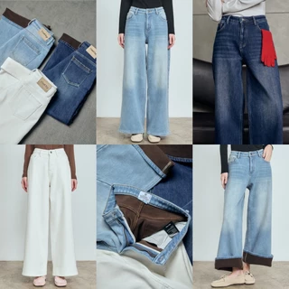 CHUUCHOP - (XS-4XL) Henry jeans กางเกงยีนน์ขายาว บุขนกันหนาวได้ 15 องศา (C8474)