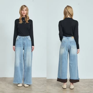 CHUUCHOP - (XS-4XL) Henry jeans กางเกงยีนน์ขายาว บุขนกันหนาวได้ 15 องศา (C8474)