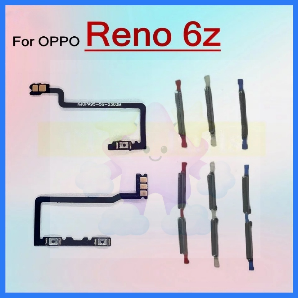 สําหรับ OPPO Reno 6Z 5G CPH2237 เปิด/ปิดปุ่มสวิทช์ด้านข้าง Volume Up Down ปุ่ม Flex Cable อะไหล่