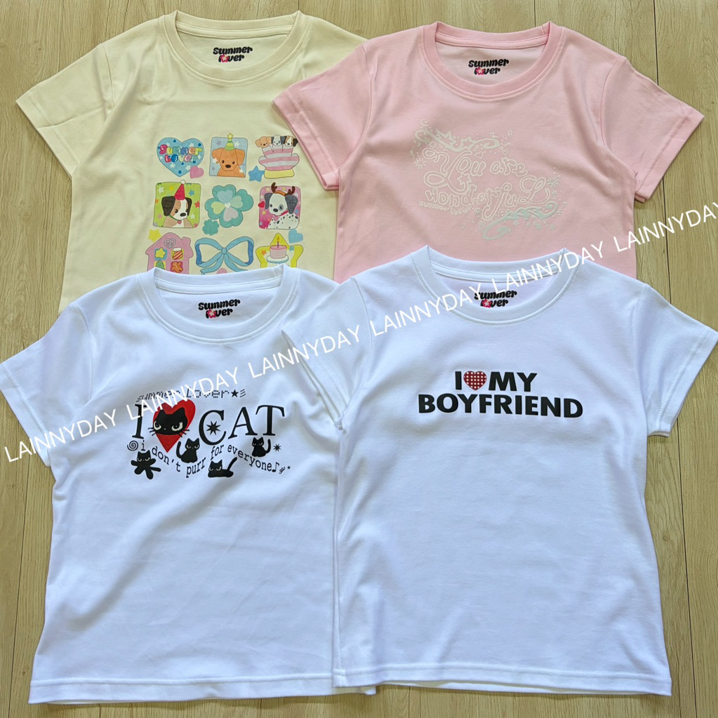 เสื้อ Baby tee ตัวยาว รุ่นใหม่ ป้าย Summer lover รูปที่ 4