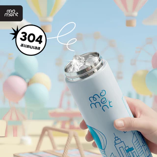 แก้วน้ำ กระบอกน้ำสแตนเลส 500ml ทรง Sport ลายสกรีนสวยงาม สำหรับออกกำลังกาย พกพาสะดวก รุ่น Lovely Moment