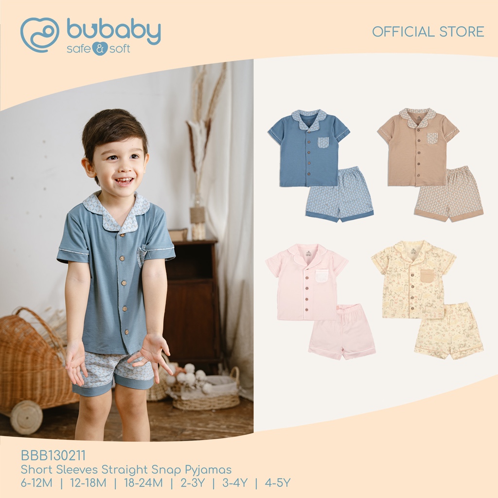 BU Baby ชุดนอนแขนสั้นผ้าใยไผ่ นอนหลับสบายตัว นุ่ม ยืด (6M - 5Y) ShortSleeves Pyjamas Iconic 1 BBB130211 / BBB1302PJ