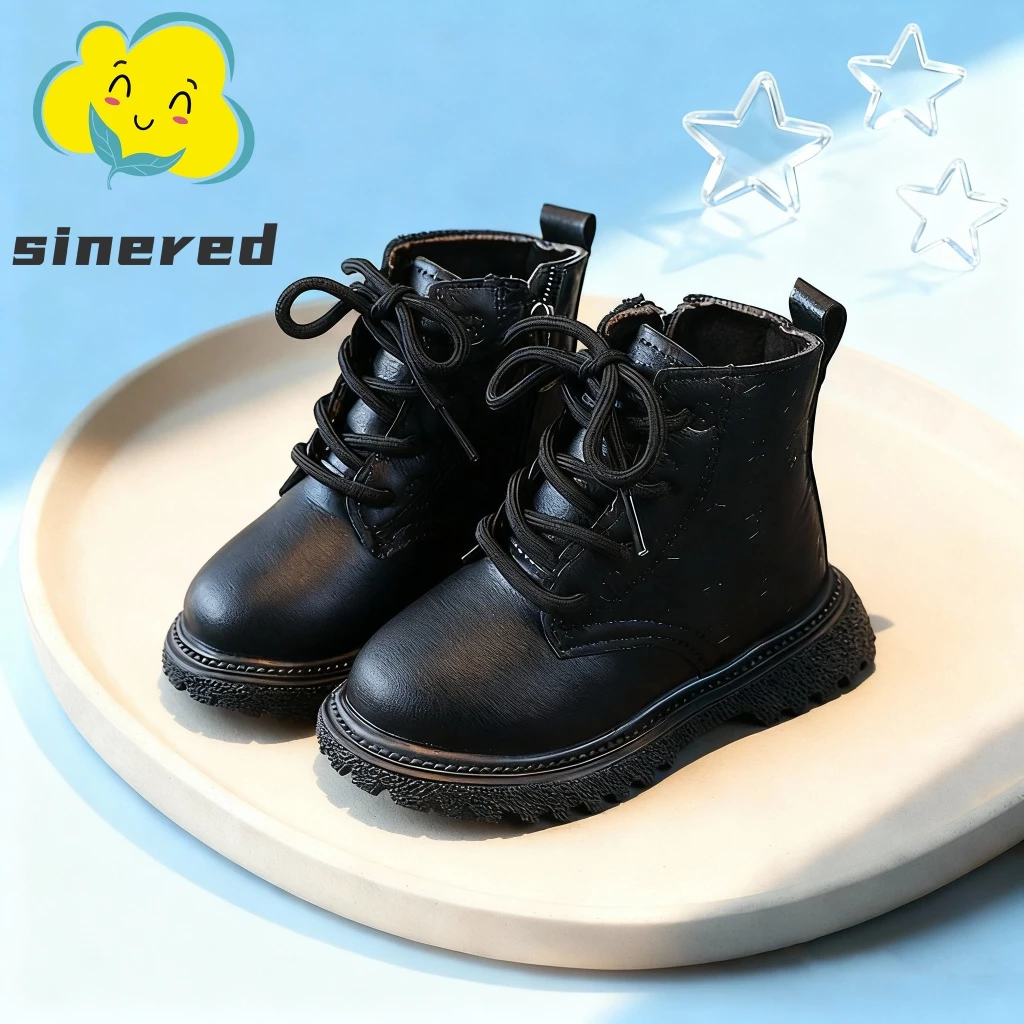 Sinered เด็กแฟชั่นน้ำหนักเบานุ่มแต่เพียงผู้เดียวรองเท้าบูทสั้นสำหรับเด็กผู้ชายสบายรองเท้ากันลื่น Gift 21-30