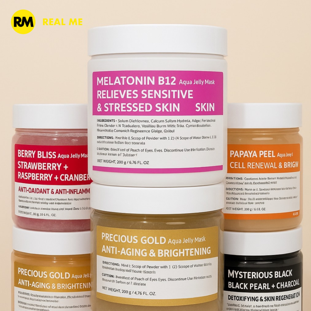 Real Me Aqua Jelly Mask มาส์กผสมสด 5 สูตร ขนาด 200 กรัม