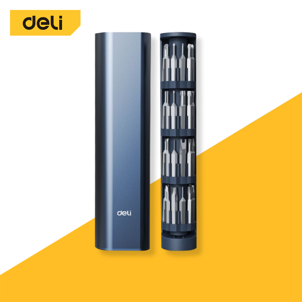 Deli ชุดไขควง ชุดไขควงแม่เหล็ก 44IN1 สำหรับซ่อมแว่นตา นาฬิกา หัวแม่เหล็ก จับถนัดมือ 44ชิ้น screwdriv