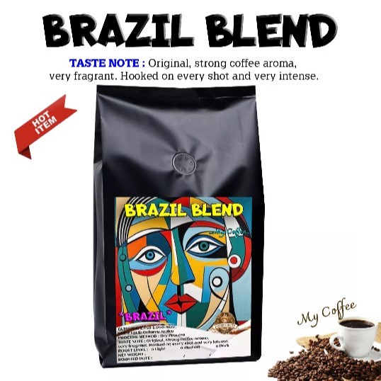 เมล็ดกาแฟคั่ว กาแฟบราซิล 150 BRAZIL BLEND เมล็ดกาแฟเกรดA Original Coffee กาแฟต้นตำรับ บริการบดฟรี