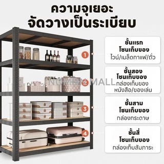 ชั้นวางของ อเนกประสงค์ 120*40*200cm ชั้นเหล็กวางของ ชั้นเหล็ก ชั้นวางของเหล็ก
