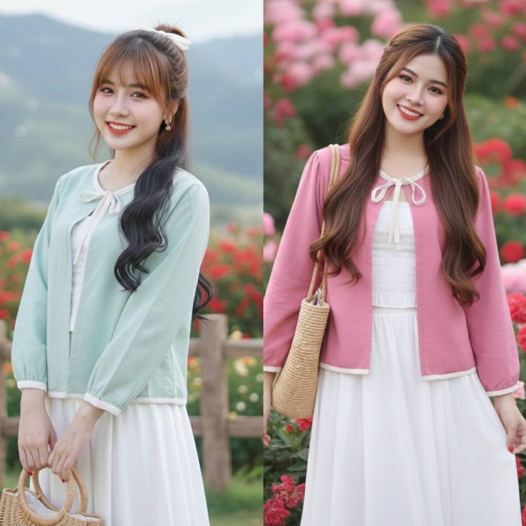 🍒พร้อมส่ง🇹🇭เสื้อผ้าฝ้าย อก40" 44" แขนพอง สีหวาน ใส่ทำงานใส่สวย มีบริการเก็บปลายทาง เสื้อพื้นเมือง