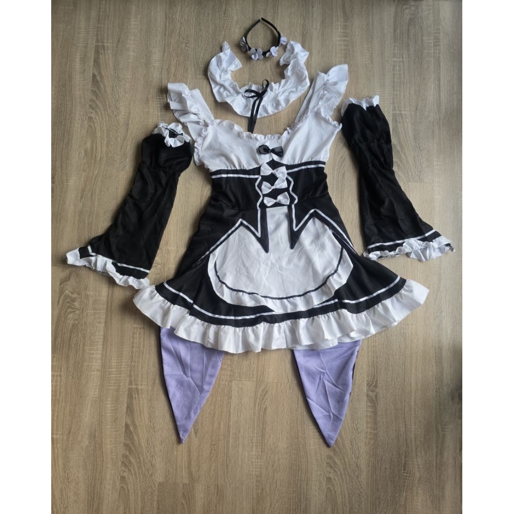 ชุดเมด Cosplay  Ram&Rem สุดน่ารัก Size M-L (40-65 kg.) มี 5 ชิ้น💕💯