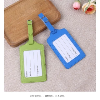 หนังPU ป้ายติดกระเป๋า 1ชิ้น ป้ายชื่อซิลิโคน ป้ายชื่อห้อยกระเป๋า ป้ายกันของหาย ป้ายชื่อกระเป๋าเดินทาง