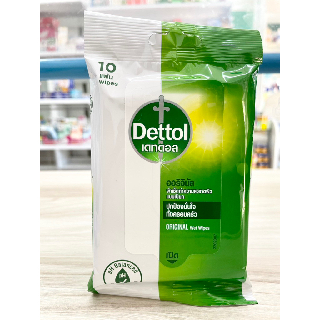 Dettol เดทตอล ทิชชู่เปียกเดทตอล ทิชชู่เปียก สูตรออริจินัล 10 แผ่น