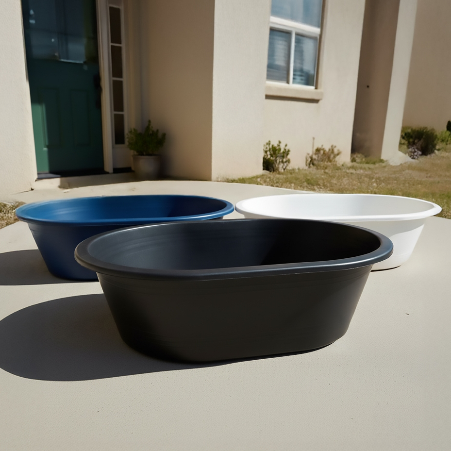 อ่างเปล อ่างบัว อ่างผสมปูน 200 ลิตร สีดำ - อ่างพลาสติก อ่างเลี้ยงปลา - 0332 - 2