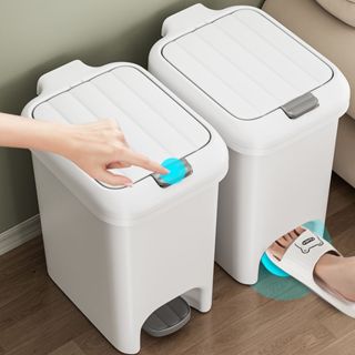 {ซื้อ 1 แถม 1 } ถังขยะพลาสติกทรงสี่เหลี่ยม ระบบเปิดมือและเท้…