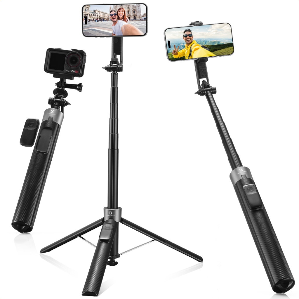 K&F CONCEPT ไม้เซลฟี่แบบยืดหดได้อัตโนมัติ Tripod Magnetic Bracket for all phones 180cm ขาตั้ง LIVEสด
