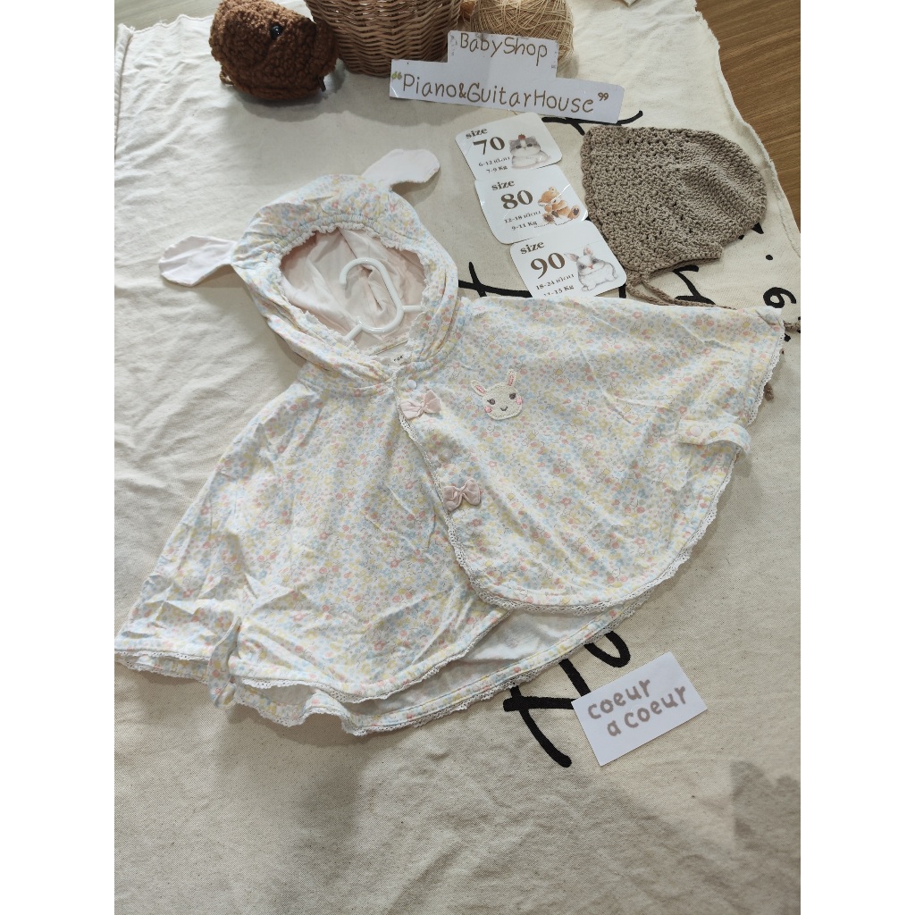 เสื้อคลุมไหล่ลายดอกแบรนด์ Coeur A Coeur รหัสT9245 ส่งต่อเสื้อผ้าเด็กแบรนด์ญี่ปุ่นมือสอง