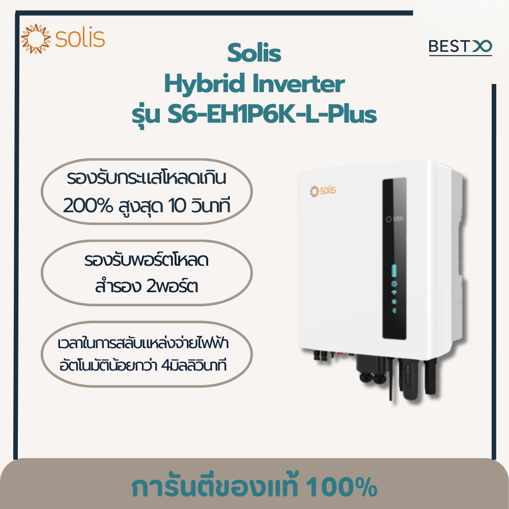 SOLIS S6-EH1P6K-L-Plus รับประกันศูนย์ไทย