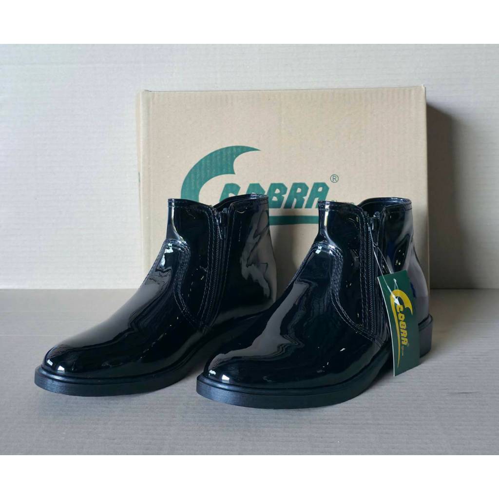 COBRA รองเท้า ฮาร์ฟสั้น ซิปคู่ หนังแก้ว รหัส 0072 B