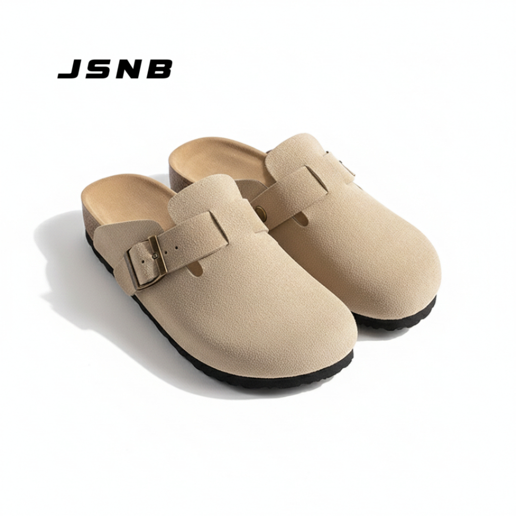 JSNB ส่งฟรี รองเท้าเปิดส้น ส้นแบน ไซส์ใหญ่ 36-45 พร้อมส่ง รองเท้าแตะ หนังกลับ พื้นนิ่ม ใส่สบาย [LN11835]
