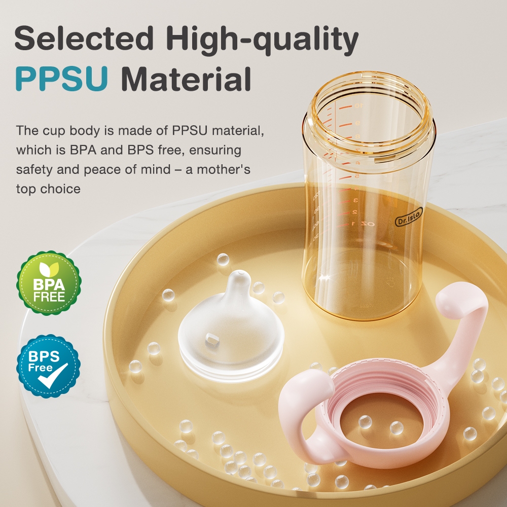 Dr.isla ขวดนม ขวดนมเด็ก 5oz/8oz/11oz จุกนมที่เอียงได้รับการออกแบบมาเพื่อเลียนแบบการให้นมบุตร PS74 - รูปที่ 5