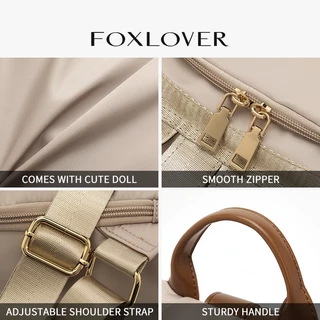 FOXLOVER กระเป๋าเป้สะพายหลังของผู้หญิง การออกแบบป้องกันการโจรกรรม กันน้ำ เบาและเรียบง่าย 10 นิ้ว