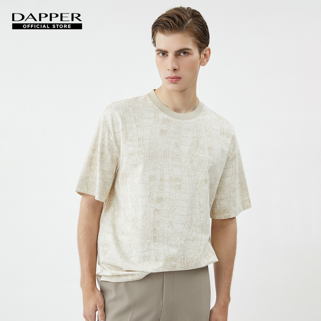 DAPPER เสื้อยืด Wavy Distorted T-Shirt สีครีม (KR/CR/798LJ)