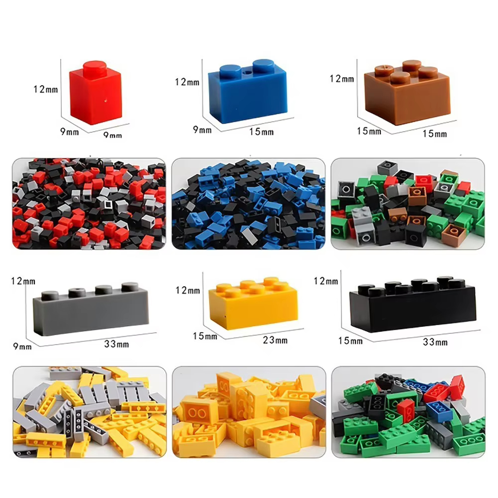 ของเล่นประกอบบล็อกตัวต่อ DIY จำนวนมากสำหรับเด็กชายและเด็กหญิง จำนวน 1,000 ชิ้นในกล่องสี