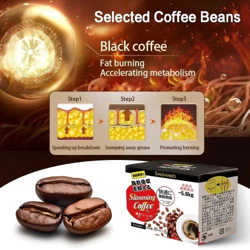 ☕SAUSANDO กาแฟดำนำเข้าจากญี่ปุ่นของแท้ / ไม่มีน้ำตาล / ดีท็อกซ์ / ยับยั้งความอยากกิน☕